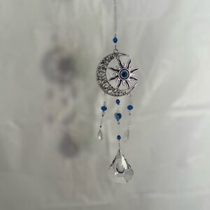 Silver and Blue Sun and Moon Suncatcher